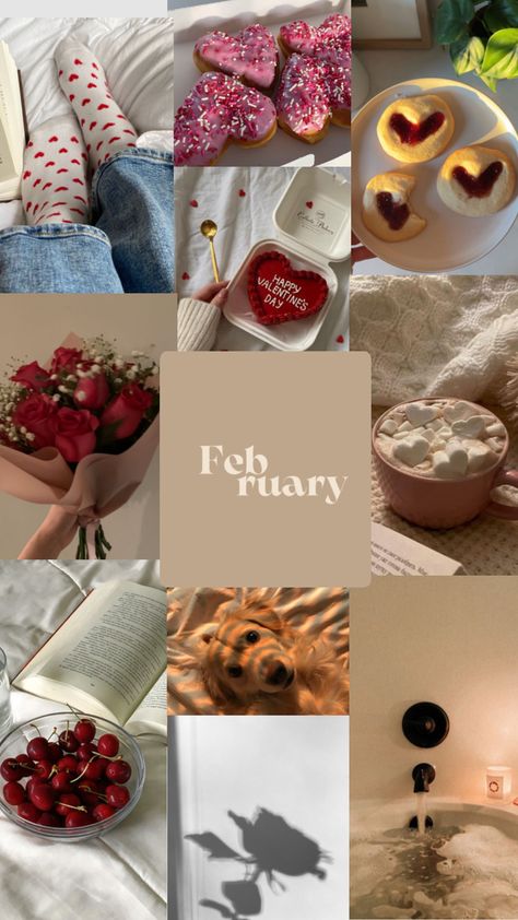 Preppy February Wallpaper, Love Month Aesthetic, February Asthetic Picture, Valentines Collage Aesthetic, Valentines Backgrounds Wallpapers, Cute Wallpapers For February, February Apple Watch Wallpaper, February Aesthetic Collage, February Collage Aesthetic