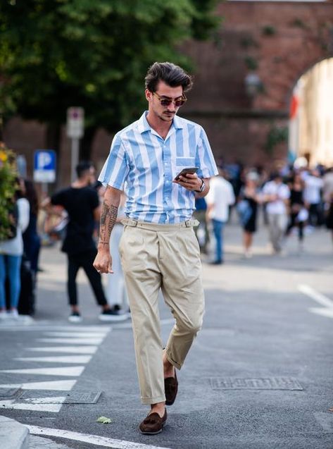 Mens Italian Street Style, Mens Italian Fashion, Italian Men Style, Best Dressed Men, Best Dressed Man, Shirt Tucked In, Men Summer, Summer Outfits Men, Best Dressed