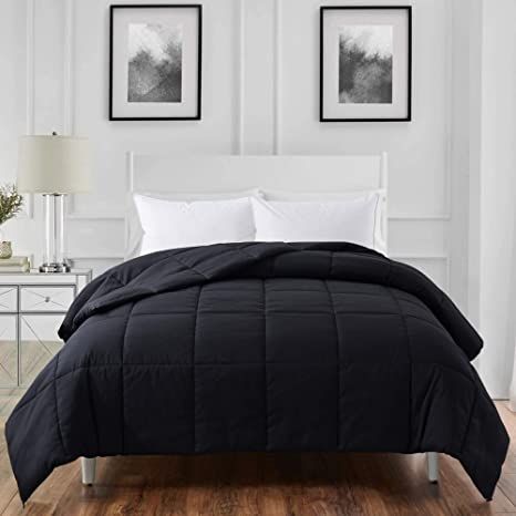 ELNIDO QUEEN All-Season Black Down Alternative Quilted Comforter- Corner Duvet Tabs-Machine Washable-Duvet Insert or Stand-Alone Lightweight Comforter-King Size(102×90 Inch) Down Alternative Comforter, Down Comforters, Microfiber Blanket, Comfy Blankets, Black Down, Twin Size Bedding, Lightweight Comforter, Twin Quilt, King Comforter