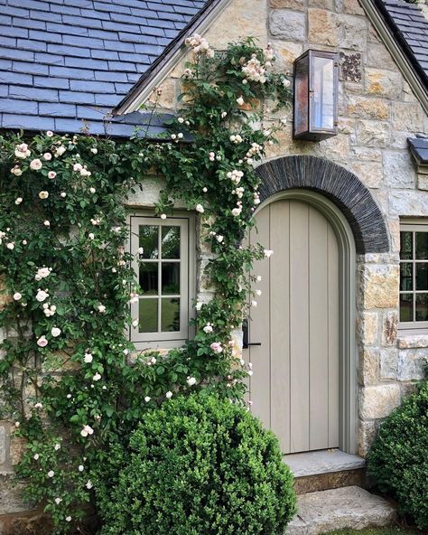 Carson Mcelheney, Neptune Home, Cottage Exteriors, Room Organisation, English Country Cottage, Green Windows, Cottage Door, Outdoor Doors, Monday Inspiration