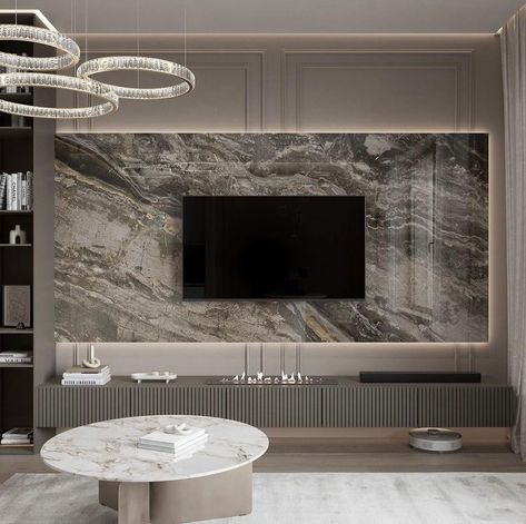 Living Tv, Tv Wand, Marble Backsplash, Tv Wall Design, Media Wall, Marble Wall, Kids Interior, Bathroom Style, Tv Wall