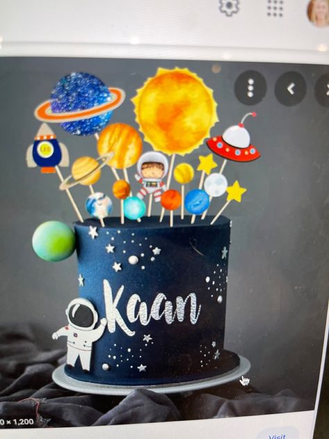 Space Birthday Cake, Space Cupcake Toppers, Outer Space Cake, Space Cake Topper, Astronaut Cake, Dino Birthday Cake, Space Cupcakes, Planet Birthday, Rocket Cake