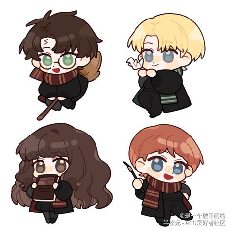 Harry Potter Chibi Drawing, Chibi Harry Potter Characters, Harry Potter Cute Art, Harry Potter Chibi Art, Kawaii Harry Potter, Chibi Harry Potter, Harry Potter Kawaii, Harry Potter Cute, Harry Potter Chibi