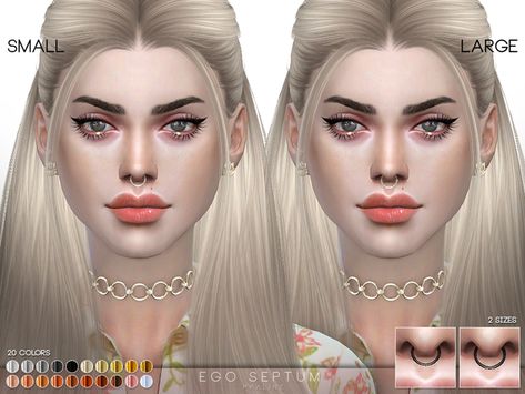 Sims Septum Piercing, Sims 4 Cc Septum Piercing, Sims 4 Septum Piercing Cc, Sims 4 Septum Piercing, Korean Eyebrows, Cc Makeup, Sims 4 Jewelry, Cc Hats, Female Earrings