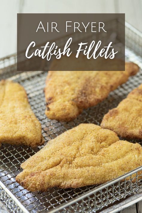 Air Fryer Catfish Fillets are a deliciously healthy update to an old southern style favorite. If almond flour is used, this recipe becomes gluten-free! The list of ingredients and the cooking time are short and simple. Crustless Tomato Pie, Air Fryer Catfish, How To Cook Catfish, Catfish Fillets, Air Fryer Fish Recipes, Catfish Recipes, Air Fryer Fish, Fried Catfish, Easy Autumn Recipes