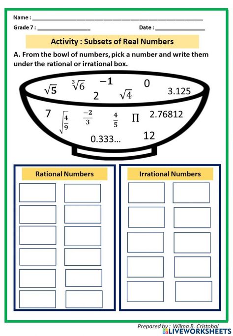 Rational Irrational Numbers, Rational Numbers Worksheet For Grade 8, Rational Vs Irrational Numbers, Rational Numbers Activities, Rational Numbers Worksheet, Adding Rational Numbers, Rational And Irrational Numbers, Subtracting Rational Numbers, Venn Diagram Worksheet