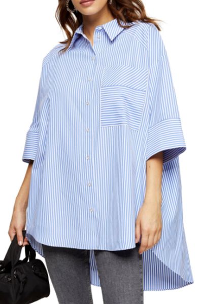 Oversized Poplin Shirt, Dress Up Jeans, Homewear Fashion, Topshop Outfit, Poplin Shirt, Linen Shirt, Striped Shirt, Shirt Online, Blouse Designs