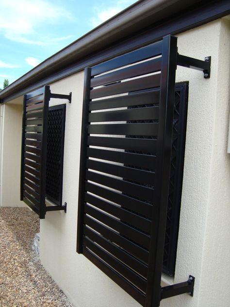 Heavy Duty Aluminium Privacy Slatscreens Window Privacy Screen, Bahama Shutters, Outdoor Shutters, Window Grill Design Modern, Balcony Grill Design, Window Security, Window Grill Design, Window Grill, Aluminum Blinds