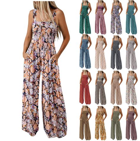 PRICES MAY VARY. floral jumpers for women wide leg jumpers for women womens black jumpsuit pink overalls women jumpsuits for women tall flowy pants for women summer overralls women's jumpers and rompers overall dress long printed pants for women trendy overalls for plus size women pink laura jumpsuit petite length jumpsuits for women nursing jumpsuits black jumpsuit women pantalones flojos para mujer de moda summer jumper for women jumpsuit womens jumpsuit for summer womens jumpsuits casual summ Flowy Romper Jumpsuits, Modern Clothing Style For Women, Hawaiian Jumpsuit, Stretchy Overalls, August Fashion, Fall Overalls, Boho Overalls, Gauze Jumpsuit, Retro Jumpsuit