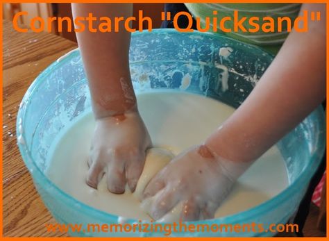 Cornstarch Quicksand - Alphabet in Simple Science: Q is for Quicksand Letter Q Crafts, Pre-k Science, Preschool Crafts Fall, Homeschool Preschool Activities, Simple Science, Preschool Projects, Abc Activities, Letter Q, Preschool Letters