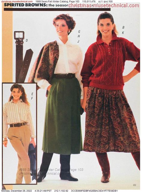 1988 Sears Fall Winter Catalog, Page 103 - Catalogs & Wishbooks Eighties Outfits, Late 80s Fashion, 1980s Fashion Trends, Decades Fashion, 1980’s Fashion, Fashion Decades, Old School Fashion, Sears Catalog, 90s Inspired Outfits