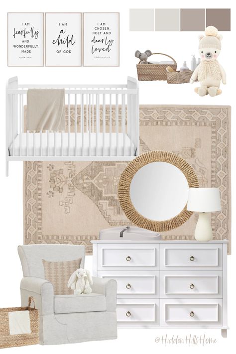 Gender neutral nursery decor ideas Nursery Mood Board Neutral, Nursery Mood Board, Transitional Nursery, Decor Mood Board, Nursery Design Board, Neutral Nursery Decor, Calm Nursery, Nursery Decor Inspiration, Gender Neutral Nursery Decor