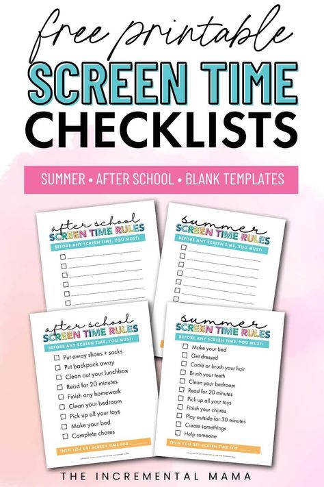 Summer List Before Screen Time, Screen Time Checklist For Kids, After School Screen Time Checklist, Before Screen Time Checklist Summer, Before Screen Time Checklist, After School Screen Time Rules, Ipad Rules For Kids At Home, After School Rules Printable, Checklist For Screen Time