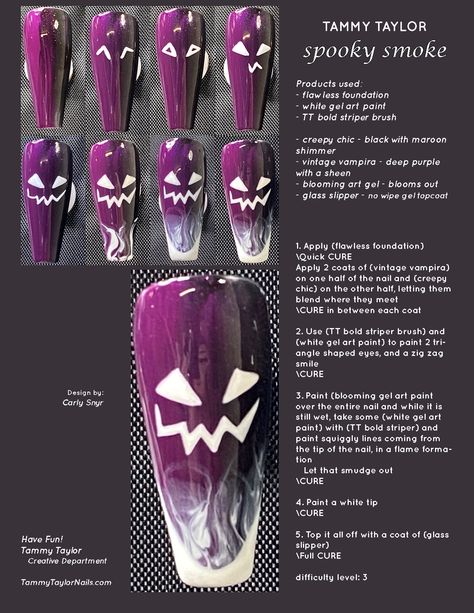 Diy Nail Designs Step By Step, Nail Painting Tips, Halloween Nail Art Tutorial, Nail Tech School, Tammy Taylor Nails, Tammy Taylor, Nail Techniques, Diy Acrylic Nails, Nail Art For Beginners