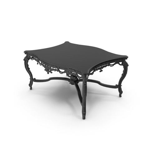 Black Baroque Coffee Table by PixelSquid360 Round Table Pizza, Minimalist House Interior, Table Clipart, Diy Coffee Table Plans, Table Png, Couch Coffee Table, Black And White Clip Art, Minimalist Home Design, Tv Tray Table