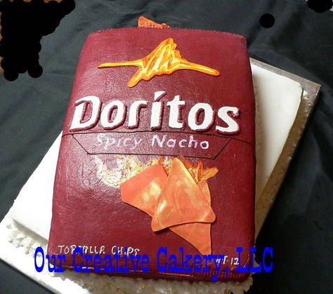 Doritos Cake — Groom's Cakes Corn Rice, Grooms Cakes, Fondant Recipe, Kettle Corn, Decorated Cakes, Grooms Cake, Cake Decor, Not Perfect, Nachos