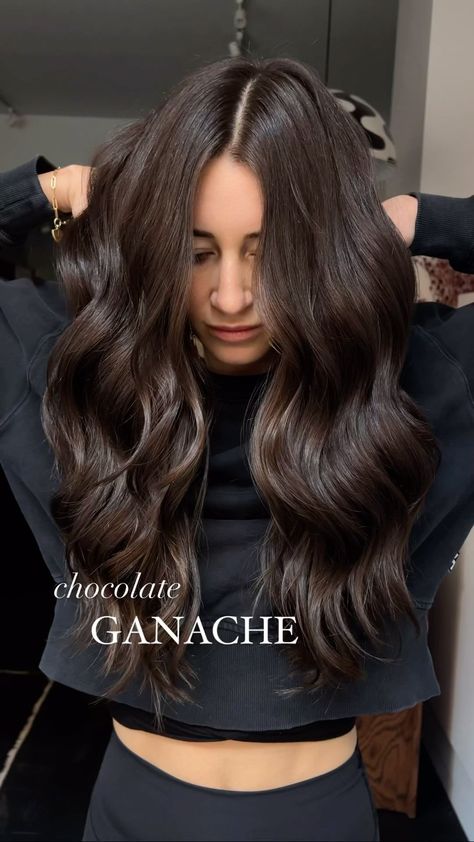 MADISON ROULAN | Need to create the perfect rich chocolate brown? @redken 6nch + 6gg was my go to formula for this babes rich chocolate tone!… | Instagram Brookie Hair Color, Mocha Chocolate Brown Hair, Dimensional Medium Brown, Brown Hair Redken Formulas, Chocolate Ganache Hair Color, Brown Toner For Hair, Toner Brunette Hair, Dark Expensive Brunette, Redken Chocolate Brown