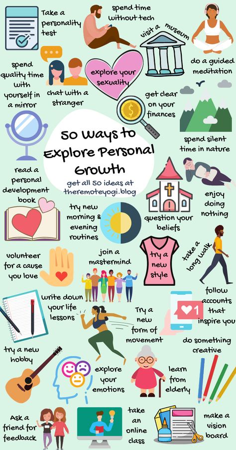 If you’re curious on what things you can to to start the journey, here are 50 ways to explore personal growth. #personalgrowth #personaldevelopment #selfknowledge #selfexploration Self Care Bullet Journal, Vie Motivation, Mental And Emotional Health, Self Care Activities, Self Motivation, Self Care Routine, Self Improvement Tips, Emotional Health, Self Development