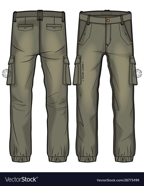 Cargo Pants Design Sketch, How To Draw Cargo Pants Sketch, Draw Cargo Pants, Cargo Pants Pocket Design, Cargo Pant Drawing, Cargo Pants Reference, Cartoon Pants Drawing, Cargo Pants Flat Sketch, Cargo Pants Drawing Reference