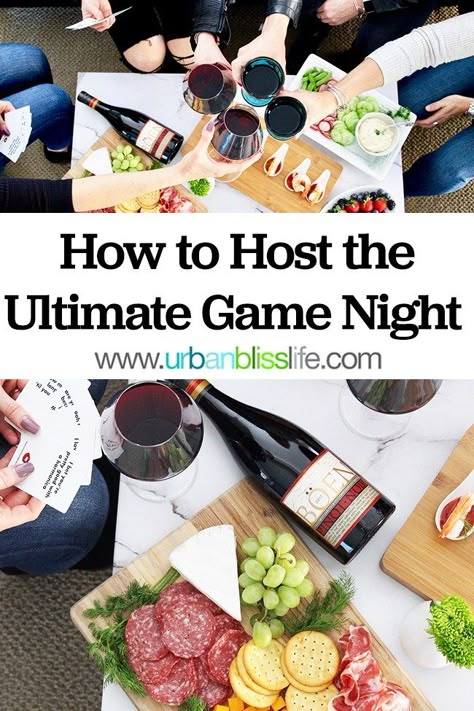 Ultimate Game Night Game Plan Dinner For Game Night, Game Night Decorations Ideas, Game Night Party Favors, Board Game Night Ideas, Board Game Night Snacks, Adult Game Night Ideas, Game Night Appetizers, Board Game Night Party, Host Game Night