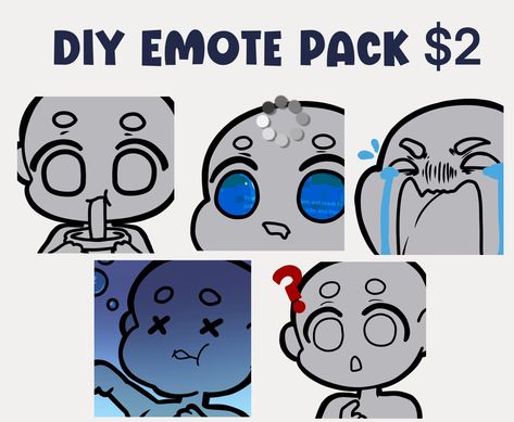 What comes in the emote pack  >> All 5 Emote bases in PSD files for easy layer management so you can edit/add to the emotes easier >> Each PSD comes in the 500x500 pixel size for quality emotes.  Important Information: -When uploading to twitch or discord, please note that you will have to copy & paste the canvases to sizes 112x112, 56x56, and 28x28 for the best quality.  -When you buy the emote pack you may edit, add, or change the base in anyway to fit your character. The emotes may be used fo Wave Emote Twitch, Emote Base Free, Gacha Emotes, Ych Emote, Emotes Twitch Base, Twitch Emotes Base, Emote Reference, Twitch Emotes Ideas, Emotes Base