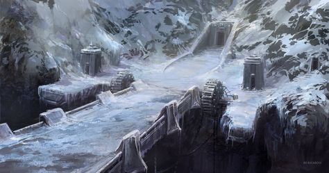 Ice Fortress by Rukkits.deviantart.com on @deviantART Soc Aesthetic, Ice Fortress, Notion Wallpaper, Dnd Artwork, Winter Kingdom, Arryn House, Fantasy Locations, Arctic Landscape, Contemporary Fantasy