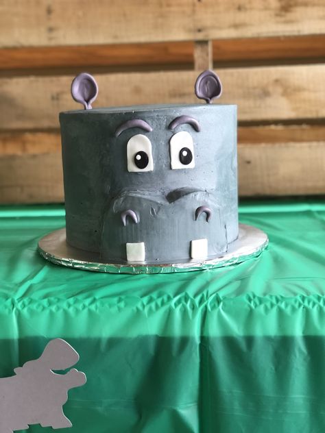 Hippo Party Ideas, Hippo Birthday Party Ideas, Hippo Birthday Cake, Rhino Cake, Hippo Birthday Party, Hippo Party, Hippo Cake, Hippo Birthday, 56th Birthday