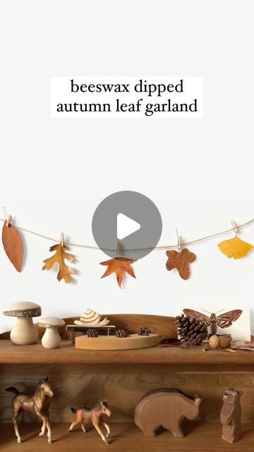 woodlark®  •  ashley on Instagram: "beeswax dipped autumn leaf garland 🍂 Sharing another longstanding autumn tradition— preserving autumn leaves with beeswax! Dipping your leaves in beeswax will help to preserve the color and you can use both fresh leaves and leaves that have been pressed. They keep well and can be stored over multiple years— some of the leaves in our current collection are more than 5 years old and they still look great.   This is a great follow up project to the last two I shared— it’s a great way to use remaining beeswax after making hand-dipped candles and is how I preserve leaves after displaying them in nature weavings. I like to clip these onto a garland or onto string lights!  Materials: leaves (pressed or fresh), beeswax, metal bowl, sauce pan, parchment paper, t Pressed Leaf Crafts, Preserve Leaves, Autumn Leaf Garland, Wax Crafts, Bio Materials, Dipped Candles, Hand Dipped Candles, Paper Twine, Types Of Wax