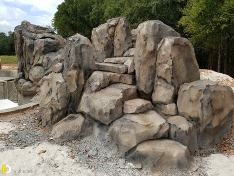 How To Make Artificial Rocks For Wall | Engineering Discoveries Fake Rock Wall, Fake Landscape Rocks, Diy Faux Rocks, Faux Rock Walls, Pond Deck, Artificial Rocks, Fake Rock, Faux Rock, Backyard Pond