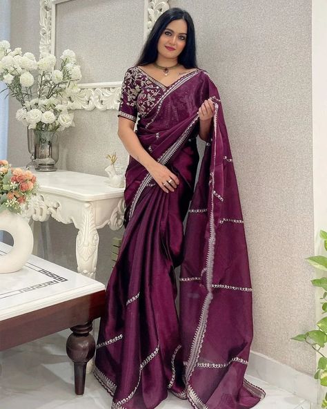 Fully stitched #price: 1995/-₹ only For order Whatsapp : +91 9023153462 Party wear embroidered organza saree #OrganzaSaree #EmbroideredSaree #PartyWearSaree #SareeFashion #ElegantSaree #DesignerSaree #SareeLove #TraditionalWear #PartyFashion #SareeStyle #EthnicWear #SareeNotSari #IndianFashion #Fashionista #GlamorousSaree 😍#lifestyle_2024 Special outfit . Follow: @theblossomtrend_boutique Purple Organza Saree, Jimmy Choo Saree, Purple Sari, Mean While, Traditional Indian Saree, Saree Blue, Heavy Blouse, Sari Shop, Designer Sari