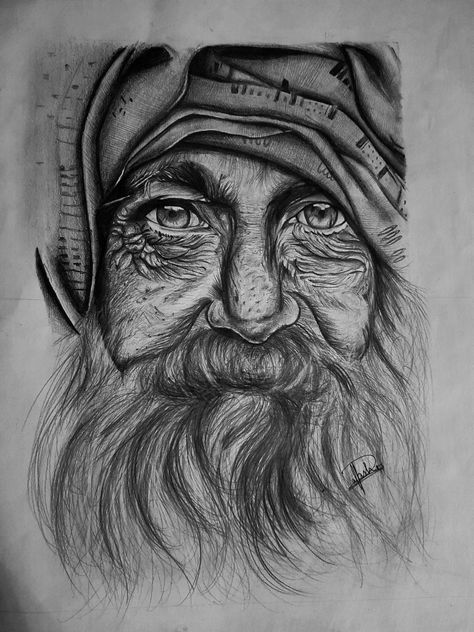 Hyperrealistic sketch of old man Fabre Castle charcoal pencils Crystal sheet Old Man Pencil Drawing, Old Man Portrait Drawing, Old Man Sketch, Complex Drawing, Male Face Drawing, Pencil Sketch Portrait, Old Man Portrait, Rubber Chicken, Bull Painting