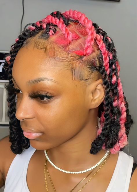 Invisible Locs Pink, Peek A Boo Twists, Braided Hairstyles For School, Fake Hair, Protective Hairstyles For Natural Hair, Birthday Hairstyles, Cute Curly Hairstyles, Quick Natural Hair Styles, Faux Locs Hairstyles