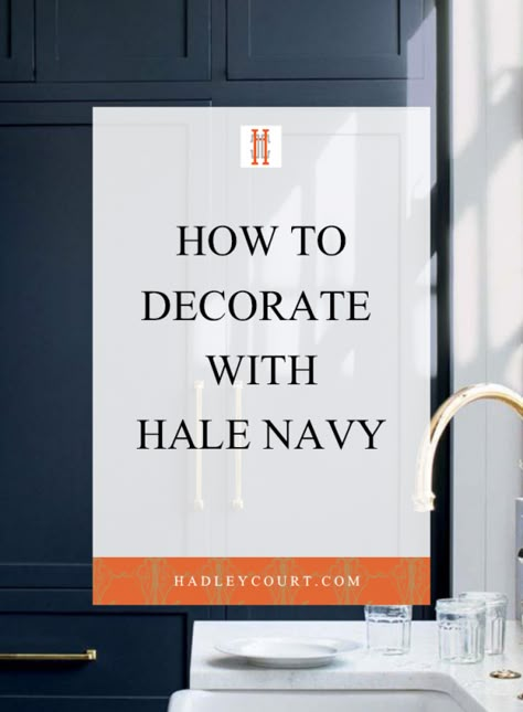 Benjamin Moore Hale Navy, Navy Paint Colors, Navy Blue Paint Colors, Hale Navy Benjamin Moore, Navy Accent Walls, Navy Cabinets, Blue Paint Color, Navy Blue Paint, Navy Bedrooms