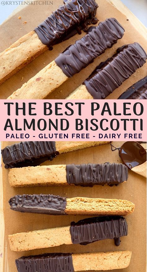 Grain Free Biscotti, Paleo Biscotti Recipe, Gluten And Dairy Free Biscotti, Paleo Sweet Snacks, Best Paleo Desserts, Gluten Free Dairy Free Biscotti, Paleo Italian Recipes, Paleo Biscotti, Recipe For Biscotti