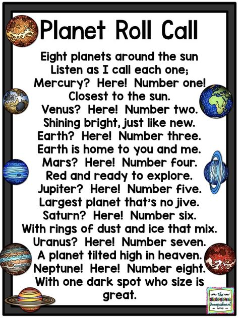 planet roll call poem.001 Planet Poem, Science Poems, Space Lesson Plans, Planets Activities, Space Theme Classroom, Space Theme Preschool, Space Lessons, Space Preschool, Solar System For Kids