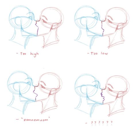 Art Tutorials and References — How I draw kisses! Kissing Poses, Kissing Drawing, Kiss Art, Drawing Quotes, Small Drawings, Drawing Expressions, Poses References, Drawing Challenge, Drawing Base