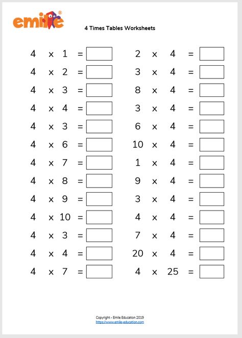 Multiplication Tables Check (MTC) Worksheets 7 Times Tables, 6 Times Tables, 4 Times Table Worksheet, 3 Times Tables, Printable Times Tables, Square Worksheet, Tables Worksheet, 4 Times Table, Counting Atoms