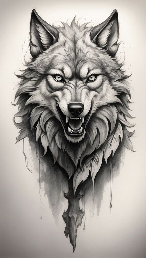 Tattoo Sleeve Wolf, Arm Tattoo Template, Kurt Tattoo, Tattoo Design Arm, Wolf Face Tattoo, Wolf Tattoos For Women, Tier Tattoo, Wolf Tattoo Sleeve, Lion Head Tattoos