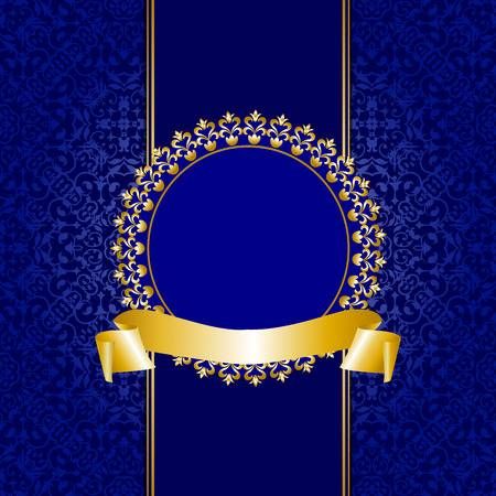 Hình nền đẹp royal blue background gold được thêm hoa văn vàng!