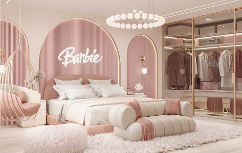 B A R B I E :: Behance Kids Updo, Modern Pink Bedroom, Barbie Bed, Amazing Bedrooms, Girly Pink Bedroom, Teenager Bedroom Design, Girly Bedroom Decor, Stylish Room Decor, Cozy Baby Room