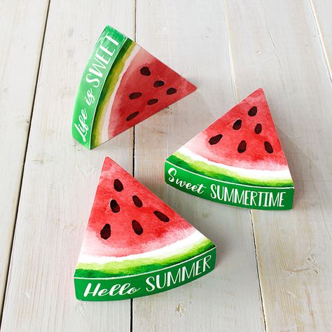 Just Chill, Crafts Summer, Watermelon Crafts, Summertime Decor, Summertime Crafts, Watermelon Decor, Stacked Books, Tiered Tray Diy, Life Is Sweet