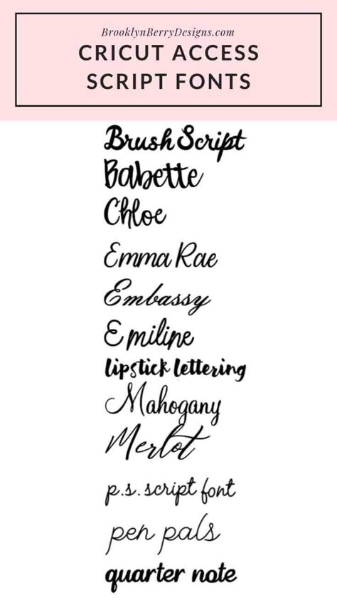 Stop wasting time scrolling through fonts - download the best Cricut Access fonts - free cheat sheets and keep it near your Cricut machine! Cricut Access Fonts, Best Cursive Fonts, Free Fonts For Cricut, Vinyle Cricut, Cricut Access, Cricut Hacks, Cricut Supplies, Writing Fonts, Excel Tips