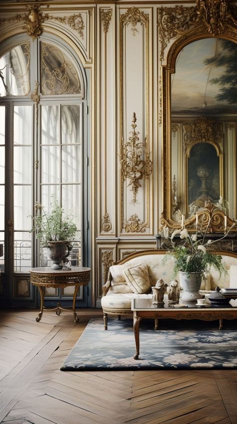 Interior Design Parisian Style, Parisian Style Interior, Window Decor Ideas, Parisian Room, Baroque Interior Design, Modern Parisian Apartment, Parisian Interior Design, Chateaux Interiors, Parisian Architecture