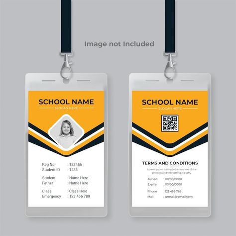 School college id card design psd templa... | Premium Psd #Freepik #psd Student Card Design, School Id Card Template, Id Card Design, Invitation Card Maker, Shiva Sketch, School Card, Company Id, School Id, Id Card Template