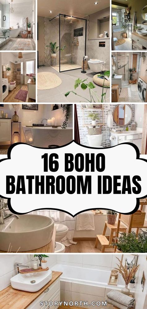 Save this pin for boho bathroom inspiration! Embrace the chic and cozy aesthetic with these creative ideas to elevate your home decor. #BohoBathroom #HomeDecorIdeas #ChicAesthetic Boho Bathroom Shower Curtains, Bathroom Remodel Boho, Boho Bathroom Tile, Boho Bathroom Wall Decor, Boho Bathroom Vanity, Boho Bathroom Remodel, Vanity Boho, Colorful Boho Bathroom, Shower Curtains Boho