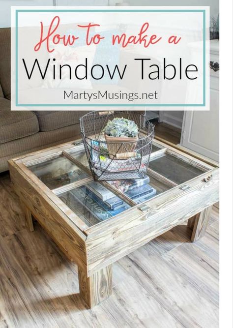 I absolutely love this idea! Whether you're replacing old windows or found one, making it into a coffee or side table really brings it back to life. Awesome! Make A Window, Window Coffee Table, Cocina Shabby Chic, Shabby Chic Dining Room, Window Table, Chic Dining Room, Shabby Chic Dining, Shabby Chic Home, Estilo Shabby Chic