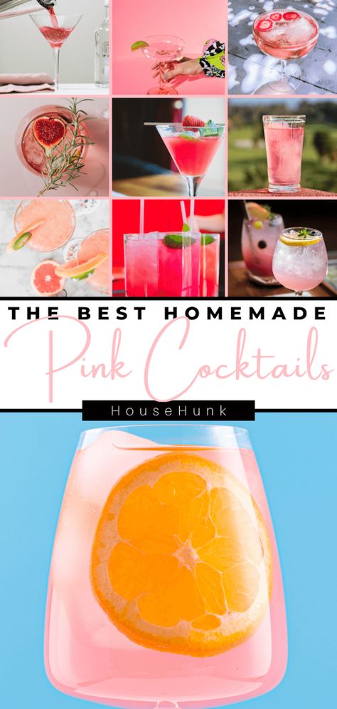 Pink Cocktails Easy, Sparkly Pink Cocktails, Pink Vodka Cocktails, Candy Cane Martini Recipe, Spritzer Cocktails, Pink Champagne Margarita, Pink Grapefruit Margarita, Pink Lady Cocktail, Mocktails Recipes