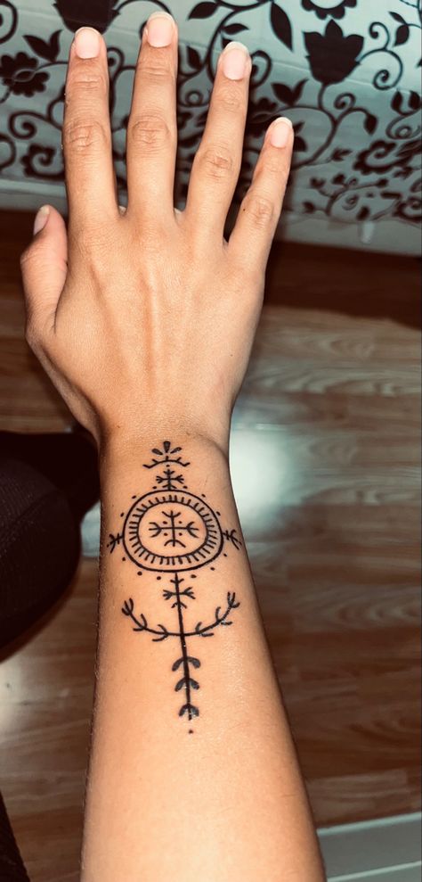 Croatian Tattoo Symbols, Croatian Hand Tattoo, Czechoslovakian Tattoo, Traditional Croatian Tattoo Meaning, Slavic Tattoo Russia, Viking Symbol Tattoo For Women, Traditional Norwegian Tattoo, Nordic Henna Designs, Sicanje Tattoo