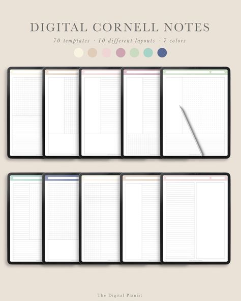 Digital Cornell Notes Templates for Ipad and Tablet | Note Taking Templates for Digital writing | Instant Download https://etsy.me/3bcilVs #rainbow #backtoschool #gray #cutenotetemplates #aestheticnotepdf #studynotes #lecturenote #universitynotes #studentnotetaking Goodnote Planner, Notes Cornell, Digital Notepad, Notes Templates, Cornell Notes Template, Cornell Notes, Digital Writing, One Note, Printable Notes