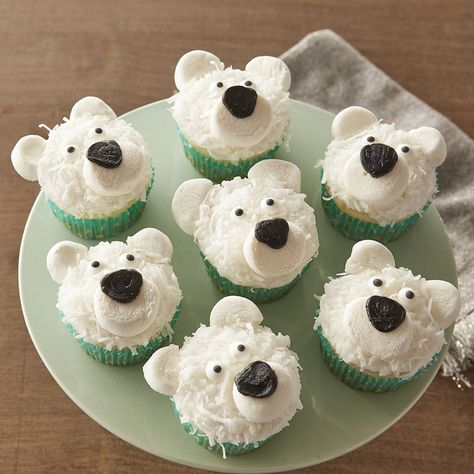 Polar Bear Cupcake, Beer Cupcakes, Polar Plunge, Savory Cakes, Bear Cupcakes, Candy Eyeballs, Torte Cupcake, Fairy Cakes, Icing Colors